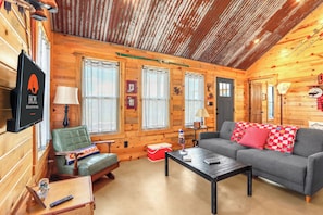 Interior view of Unit 3. Note that the sofa is a twin sofa sleeper.