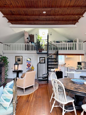 The second floor loft sleeps a fifth person on a twin bed