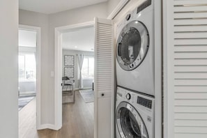 You may wash and dry your clothes here