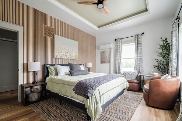 Cozy up in the king size bed for a peaceful night's sleep!