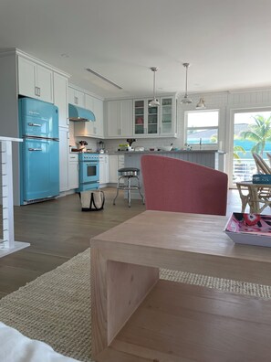 Open floor kitchen and dining room