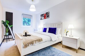 King bed, full-length mirror and a spacious wardrobe a with a welcome treat.