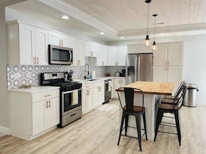 Captivating kitchen and butcherblock island!