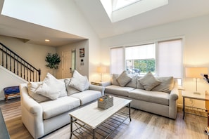 Living Room | Fireplace | Queen Sleeper Sofa | 1st Floor