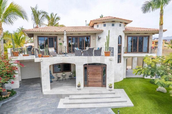 Front of the villa in the gated La Jolla community