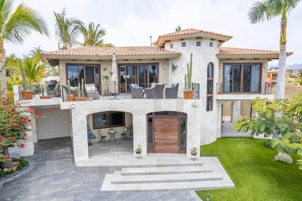 Front of the villa in the gated La Jolla community