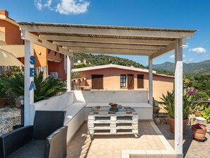 Möbel, Gartenmöbel, Tabelle, Stuhl, Zuhause, Schatten, Veranda, Outdoor Struktur, Blumentopf, Terrasse