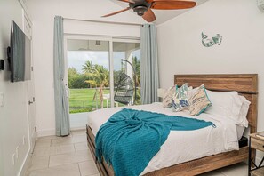 The bedrooms have terraces overlooking the golf course