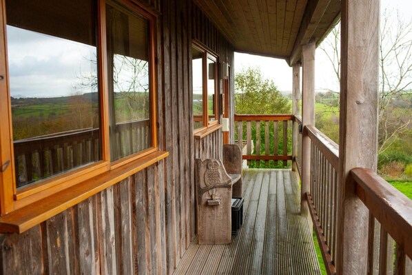 Terrace outside of the lodge with far reaching views