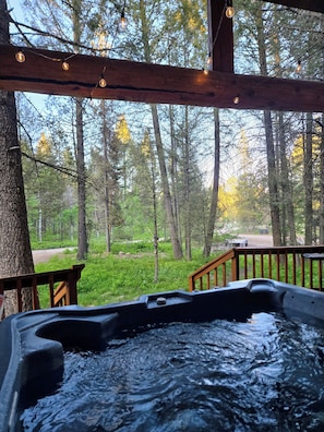 Relax in this 6-person hot tub