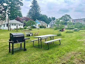 Cabin #3 charcoal bbq and picnic table