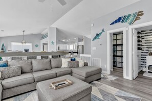 Living room and dining room