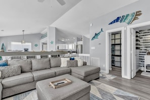 Living room and dining room