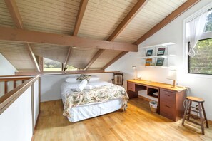 KUL-E113 Drift into dreams beneath soaring vaulted ceilings and timber beams in this storybook penthouse haven    : Master Bedroom