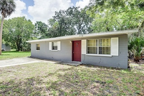 Property Exterior | Private Yard & Patio | Gas Grill