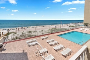 Balcony View, pool and beach super close! Low Density Condo, Family Friendly