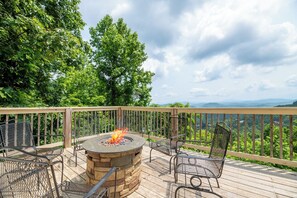 Endless Horizons' crackling fire pit