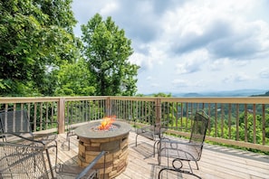 Endless Horizons' crackling fire pit