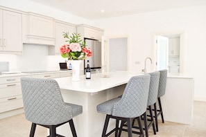 Lough Conn Haven Holiday Home. Modern open plan kitchen