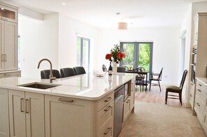 Lough Conn Haven Holiday Home. Modern open plan kitchen.