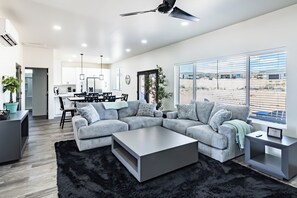 Open floor plan with lots of seating