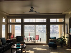 Floor to ceiling lake views