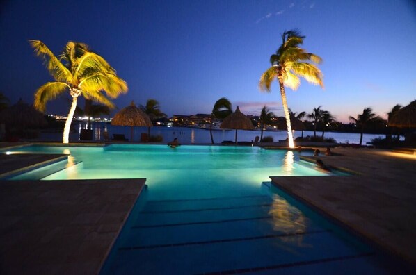 Infinity Pool with view of the Marina.