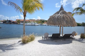 Private beach with Palapas