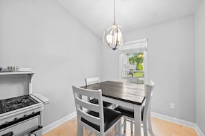 Make mealtime memories together at the dining table, seating 4