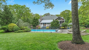 Pool and backyard