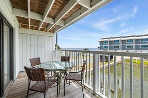 Private deck with seating for 4
