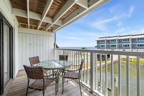 Private deck with seating for 4