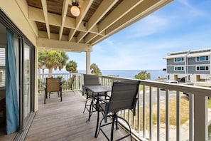 The beautiful wrap around deck offers fantastic Gulf views