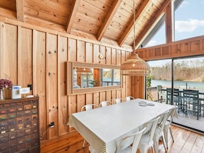 Gather around the spacious dining table that comfortably seats eight—perfect for sharing a home-cooked meal, hosting game night, or simply enjoying great conversation with family and friends. With plenty of room and a welcoming atmosphere, it’s the heart