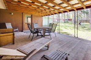 Covered Patio | Outdoor Dining | Spacious Yard