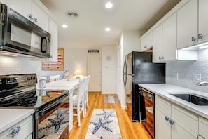 Kitchen & Dining Area | Central A/C & Heating