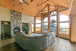 Wood burning fireplace