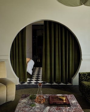 Key hole curtain entry to sleeping area