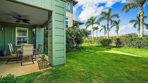 Pili Mai Resort at Poipu #1J - Covered Lanai & Back Lawn - Parrish Kauai