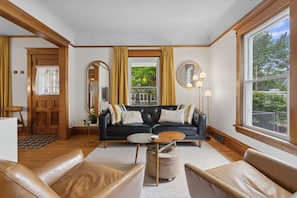 Cozy up in this living room