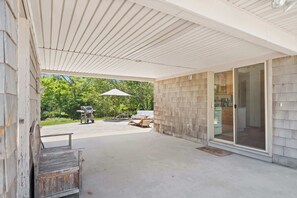 Covered patio perfect for shaded relaxation