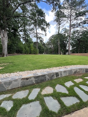 Large front yard for yard games.