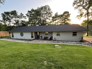 House sits on lake's point with beautiful views and privacy.