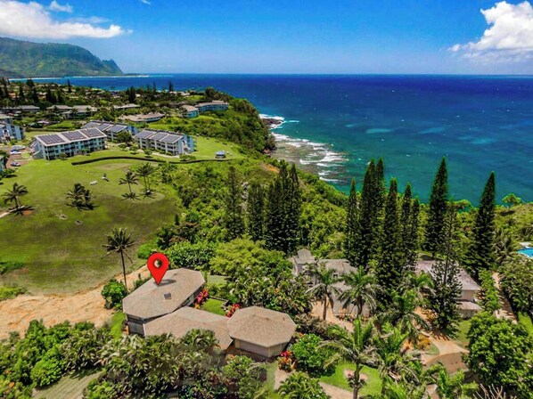 Arrow points to stunning cliffside location!