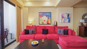 Cold and colorful decor.