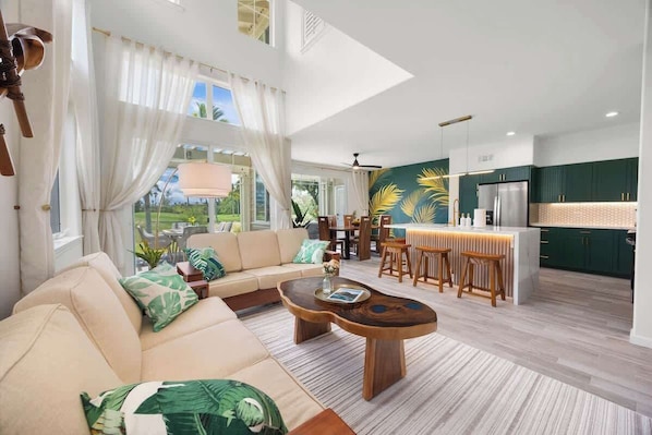 Bright and spacious interior with beautiful high ceilings