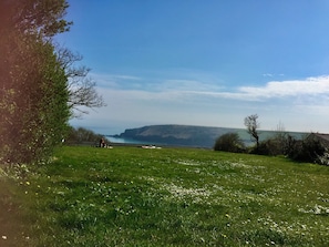 Communal garden sea view.