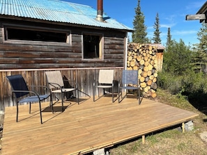 Deck and outdoor furniture for relaxation.