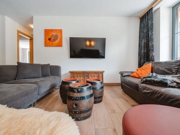Interior Design, Furniture, Flooring, Wood, Floor, Couch, Ceiling, Living Room, Room, Home