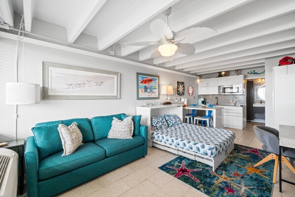 Queen Bed with Queen Sleeper Sofa